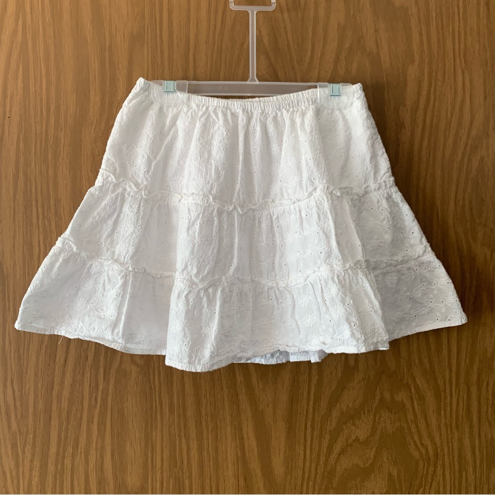 White Eyelet Mini Skirt